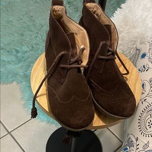 Lands' End Women's Brown Suede Ankle Boots